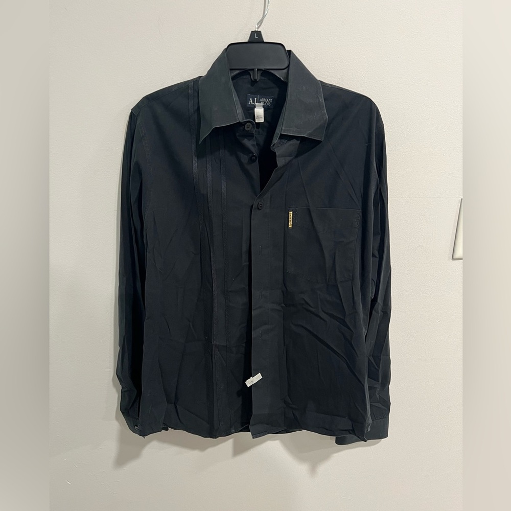 Armani Jeans Men’s Black Shirt Button Up Shirt